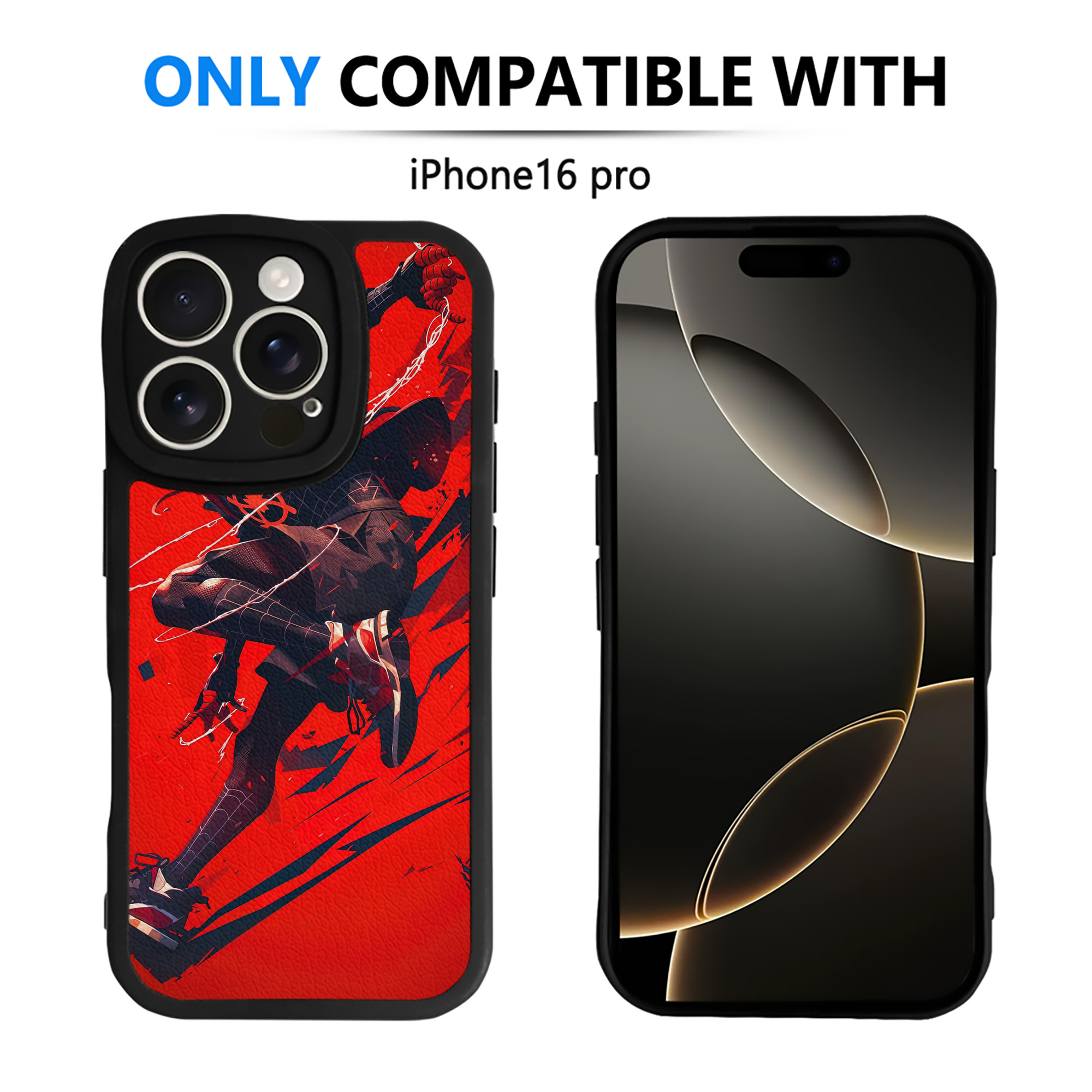 （画像用） Spider Man スパイダーマン 【iPhone 16シリーズ対応】シリコンスマホケース（レザー調） 材質：シリコン